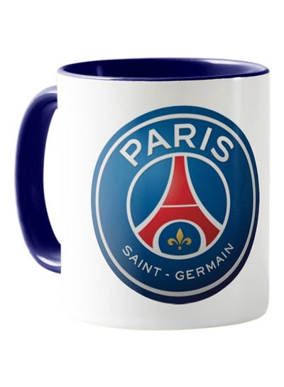 Mug With Design Paris Saint Germain White & Blue 11ounce