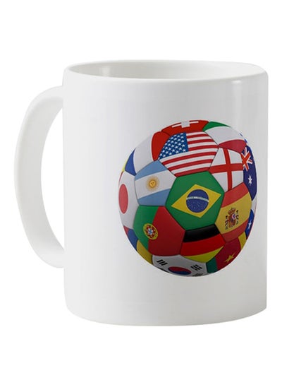 Printed World Cup Football Mug White 11ounce