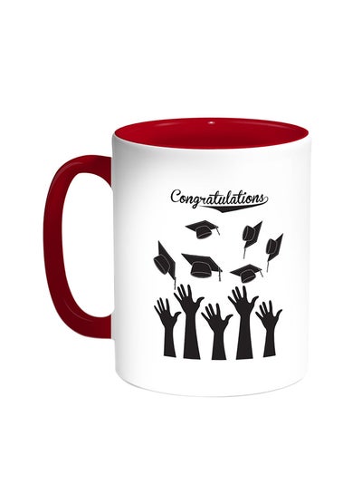 Graduation Party Printed Coffee Mug Red/White 11ounce