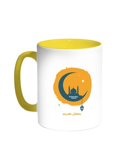 Ramadan Kareem Printed Coffee Mug Yellow/White 11ounce