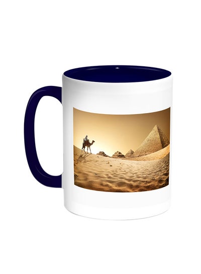 The Pyramids Of Egypt Printed Coffee Mug Blue/White 11ounce