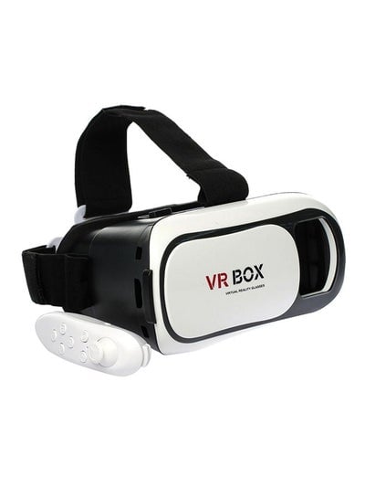 Virtual Reality 3D Glasses With Bluetooth Gamepad Remote Controller Black/White