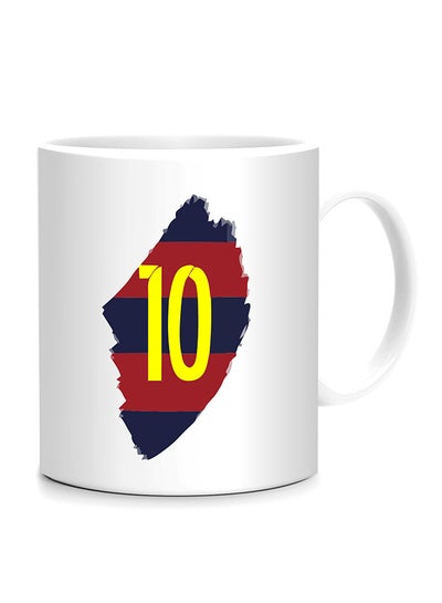 Messi Barcelona Printed Mug White 10centimeter