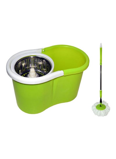 Spin Round Mop With Bucket Neon Green/White 48x29x28centimeter