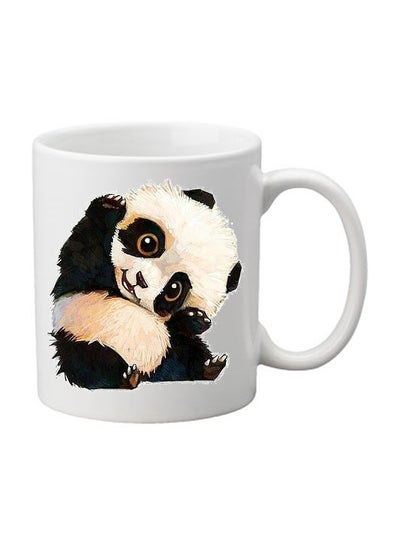 Panda Printed Mug White/Black/Beige 4.5x3.4inch