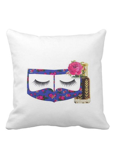 Burqa With Oud Printed Pillow White/Purple/Pink 40x40centimeter