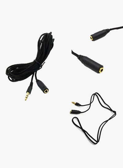 3.5mm Female To Male Aux Cable Black