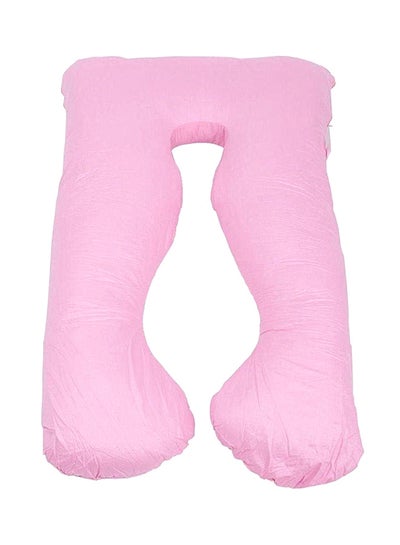 U-Shaped Maternity Pillow Cotton Pink 120x80centimeter
