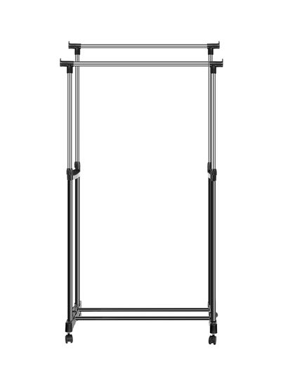 2-Pole Garment Rack Silver/Black 126x64x170centimeter
