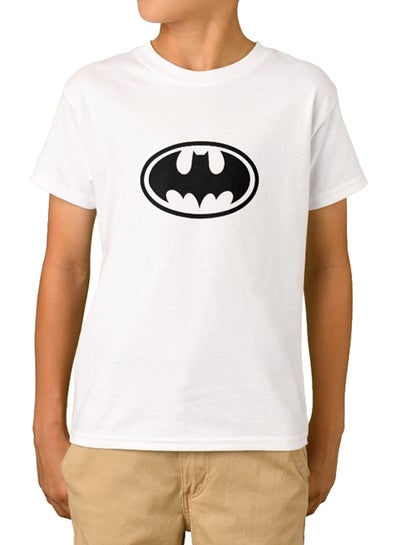 Batman Design Short Sleeve T-Shirt White