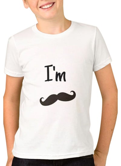 I Am Mustache Design Short Sleeve T-Shirt White
