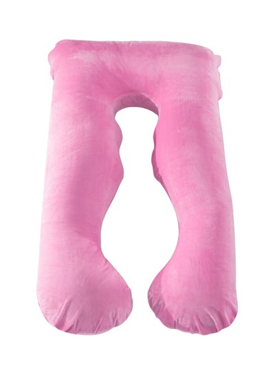 U-Shaped Pregnancy Pillow Cotton Pink 145x80x25centimeter