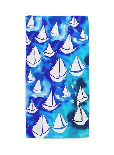 Anemoss Boat Printed Beach Towel Blue/White 140x70centimeter