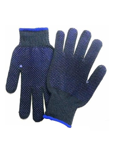 Double Sided Dotted Safety Hand Gloves Blue