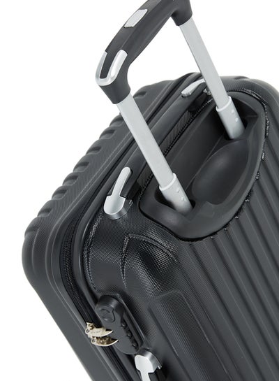 Hard Case Travel Bag Cabin Luggage Trolley ABS Lightweight Suitcase with 4 Spinner Wheels KH132 Black