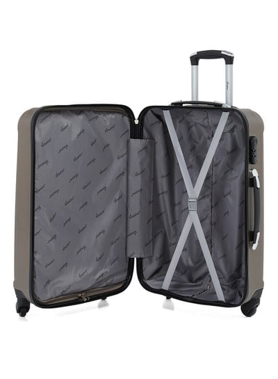 Hard Case Travel Bag Luggage Trolley ABS Lightweight Suitcase with 4 Spinner Wheels KH132 Coffee