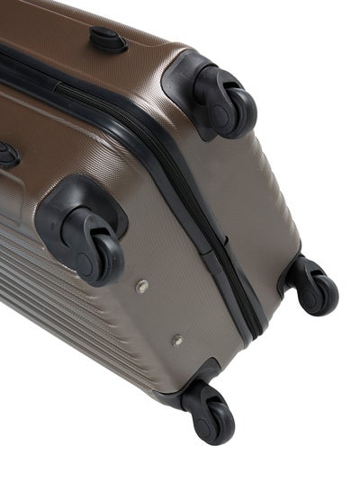 Hard Case Travel Bag Luggage Trolley ABS Lightweight Suitcase with 4 Spinner Wheels KH132 Coffee