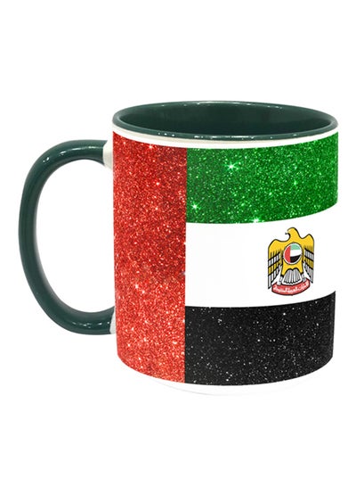 UAE Flag Printed Coffee Mug Green/Black/Red 11ounce