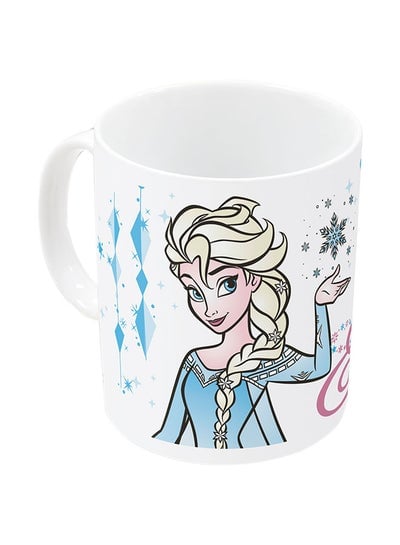 Frozen Let The Magic Flow Printed Coffee Mug White/Beige/Blue