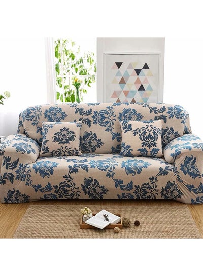 Bohemian Design Sofa Slipcover Beige/Blue M