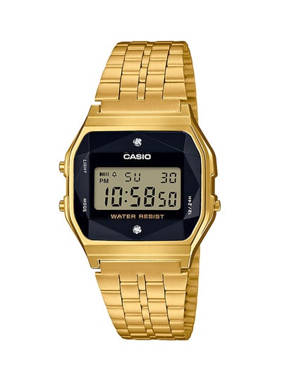 Men's Diamond Studded Digital Watch A159WGED-1DF - 33 mm - Gold