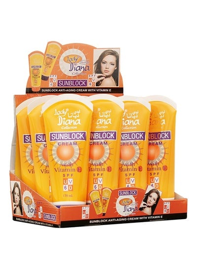 12-Piece Sunblock Cream With Vitamin E SPF UV 60 170ml