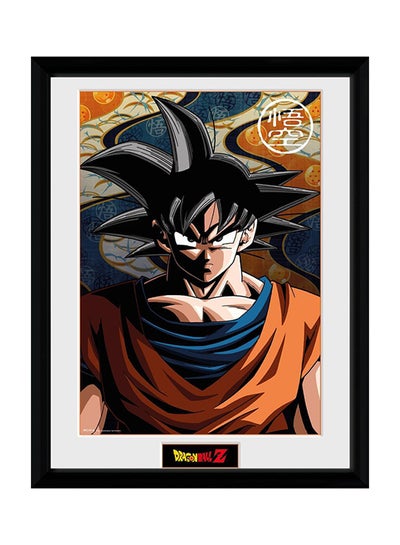 Dragon Ball Z Goku Poster With Frame Black/White/Brown 30x40centimeter