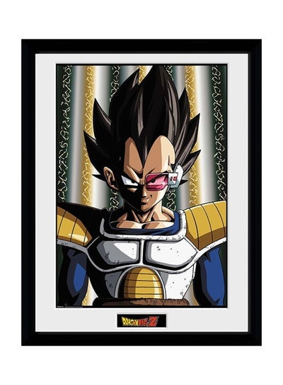 Dragon Ball Z Vegeta Poster With Frame Black/White/Brown 30x40centimeter