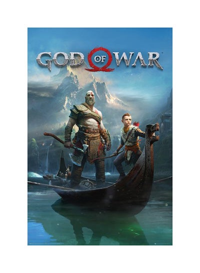 God Of War Key Art Maxi Poster Blue/Brown/Red 61x91.5centimeter