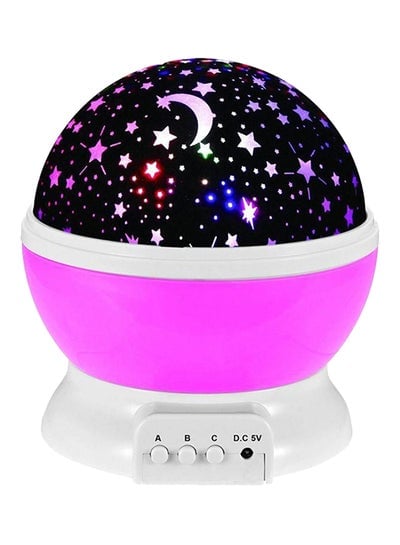 Star And Moon Rotating Projector Night Lamp Black/White/Purple 13x13x14.5centimeter