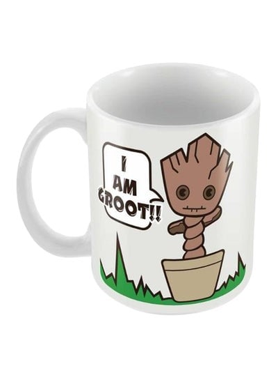 I Am Groot Printed Mug White/Brown/Green 325ml