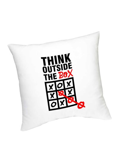 Think Outside The Box Printed Cushion White/Black/Red 45centimeter