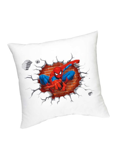 3D Spiderman Break Through Printed Cushion White/Blue/Red 45centimeter