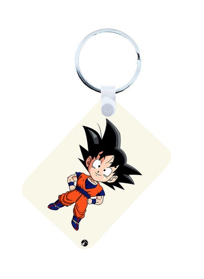 2-In-1 Dragon Ball Printed Keychain And Necklace White/Black/Red