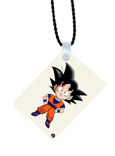 2-In-1 Dragon Ball Printed Keychain And Necklace White/Black/Red