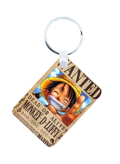 2-In-1 One Piece Printed Keychain And Necklace Beige/Brown/Blue