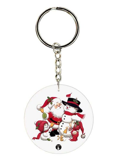 Santa Claus Printed Keychain White/Red