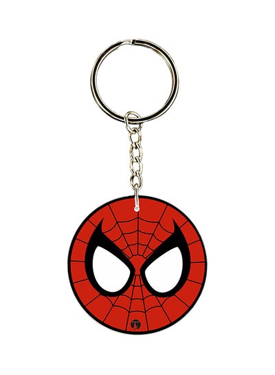 Plastic Spiderman Printed Keychain Red/Black/Silver