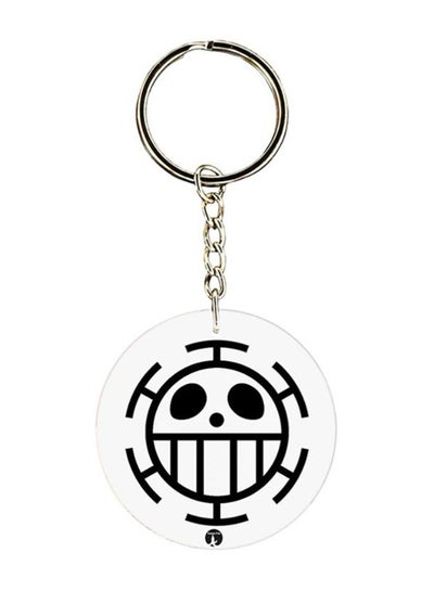 Double Sided Anime One Piece Printed Keychain White/Black/Silver
