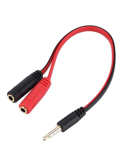 Female To Male 3.5mm Y Splitter Cable Black/Red