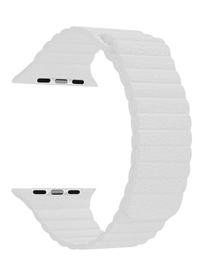 Genuine Leather Loop Band For Apple Watch 44mm White