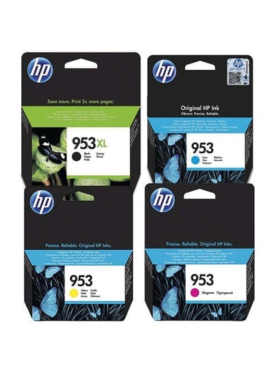 Set Of 4 953/953XL High Yield Original Ink Cartridge | Works With Hp Officejet Pro 7720, 7730, 7740, 8210, 8218, 8710, 8715, 8720, 8725, 8730 Printers Multicolour
