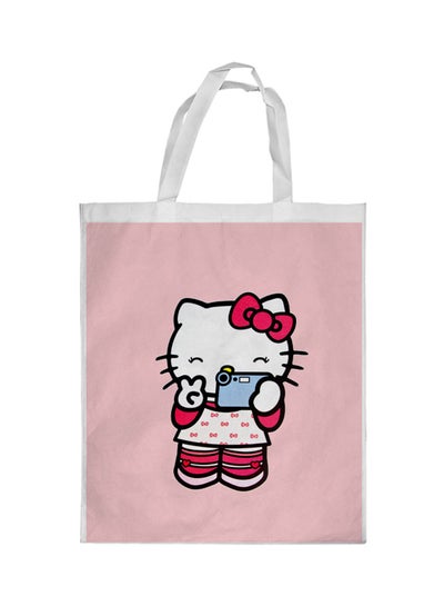Hello Kitty Printed Shopping Bag Pink/White