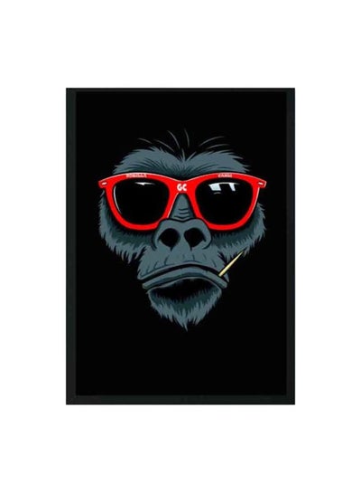 Gorilla Printed Wooden Framed Poster White/Red 22x32centimeter