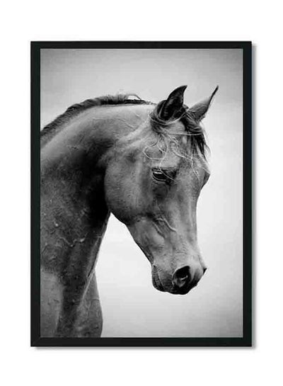 Horse Poster With Wood Frame Black/White 32 X 22 X 2centimeter