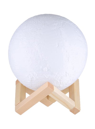 3D Printed LED Moon Lamp White 18x18x18centimeter