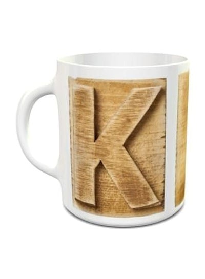 Alphabet K Design 291 Mug White/Brown