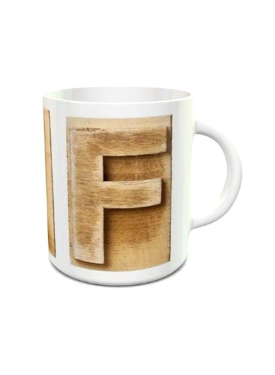 Alphabet F Design 256 Mug Brown/White
