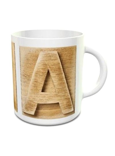 Alphabet A Design 101 Coffee Mug White/Beige