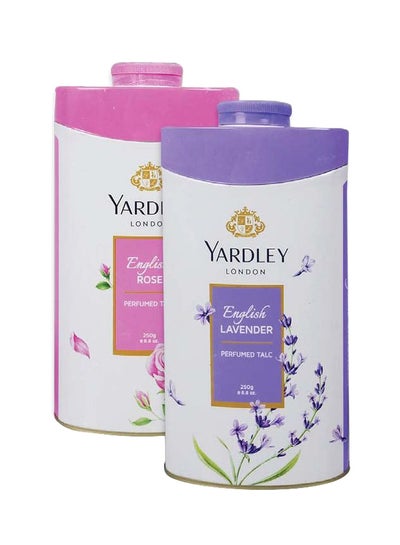 2-Piece English Lavender Perfume Talcum Powder White